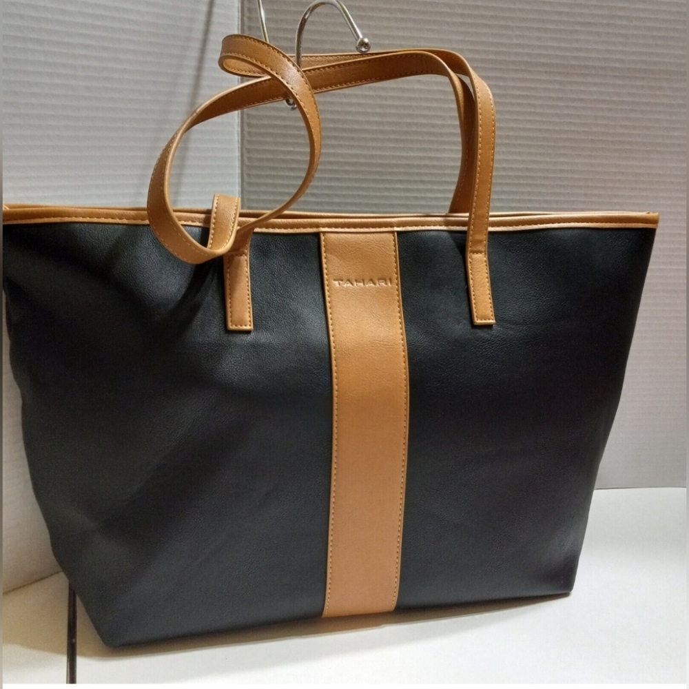 Tahari two-tone retails for $118 "Kristen" faux leather tote. NWT